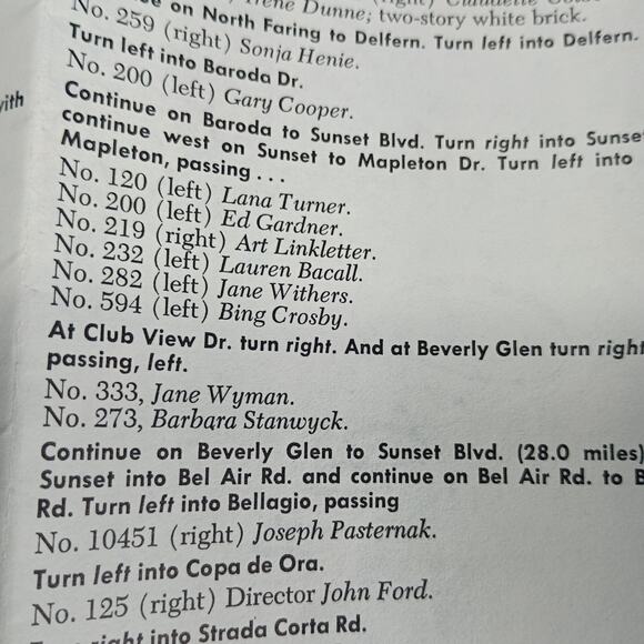 VTG Hollywood Movie Star Homes Sightseeing Map All Year Club California CA 1957 - Picture 14 of 16